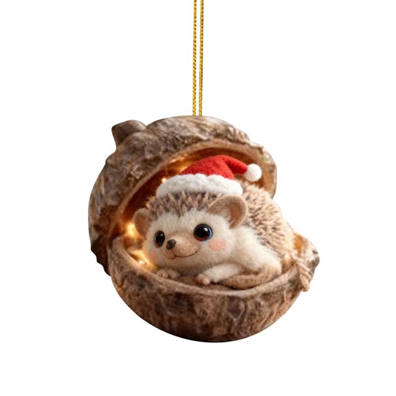 1PC Animal Christmas Ornaments 2D Acrylic Seasonal Hangable Decorations for Christmas Tree Home Office Living Room Garden Front Door Wall Mantel Window Wreath,3.14 Inch