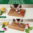 thumbnail image 4 of Acacia Wood Cutting Board for Kitchen,20x15x1.38 Inch Large Wooden Chopping Board,Thick Butcher Block with Juice Grooves and Handle,Charcuteries Tray for Meat Fruit Cheese, 4 of 9