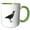 Green/White, variant on 3drose, Side View of a Wild Jackdaw, 11oz Magic Transforming Mug