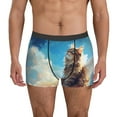 thumbnail image 1 of Balery Blue Sky Winged Cat Calzoncillos bóxer para hombre, ropa interior de algodón suave y transpirable con cinturilla de nailon-X-Large, 1 of 5