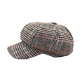 thumbnail image 3 of WITHMOONS Check Cotton Octagonal Hat Newsboy Beret Cap Baker Boy Flat Cap YZG0219 (Grey), 3 of 5