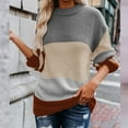 thumbnail image 2 of IROINNID Womens Sweater Round Neckline Pullover Sweater Color Block Leisure Mid-Length Long Sleeve Knitting Sweatshirt Tops Blouse Matching Sweater, 2 of 7