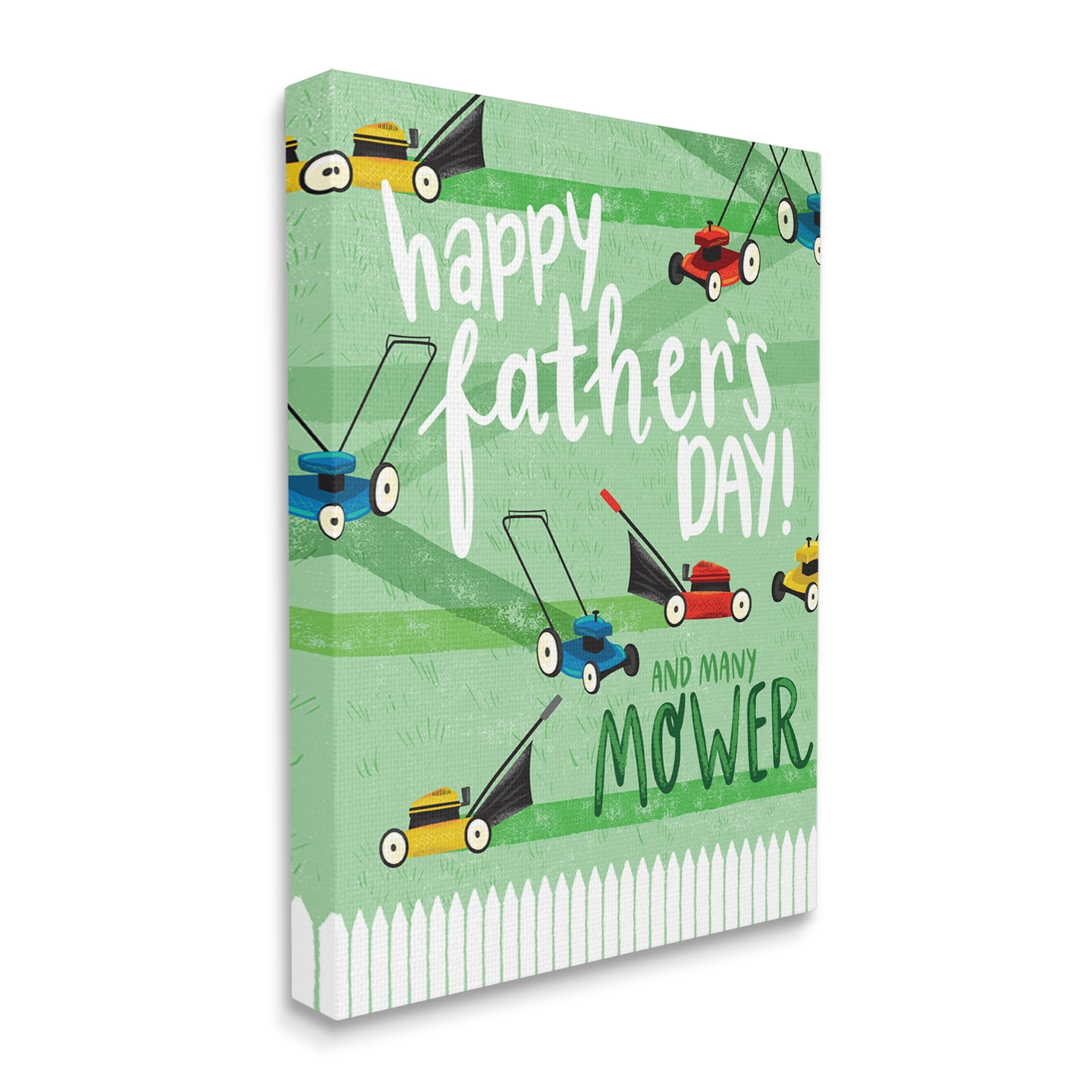 Stupell Industries Happy Father's Day Lawn Mowers Holiday Painting Gallery Wrapped Canvas Print Wall Art