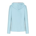 thumbnail image 4 of tklpehg Hoodies for Women Lightweight Casual Going Out Tops Long Sleeve Tops Vintage Sweatshirt Hooded Classic Solid Color Loose Pullover (Light Blue,XXXXXL), 4 of 5