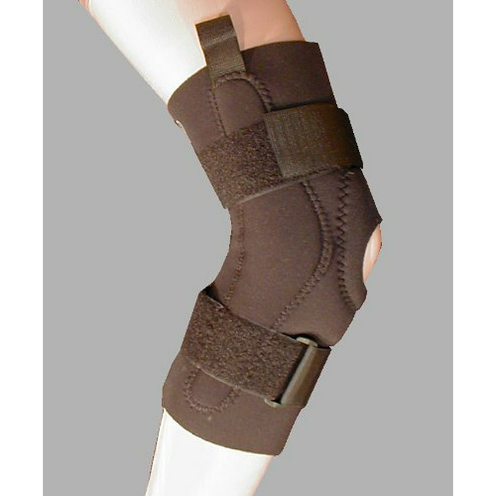 Wrap Around Neoprene Knee Brace With Open Patella and Hinges (Medium