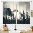 thumbnail image 6 of Grey Misty Forest Small Kitchen Curtains Nature Tree Mountain Woodland Window Treatment Winter Cafe Short Window Curtains for Bathroom Dining Laundry Room Tier Treatment Drapes 27.5x39 inch, 6 of 6