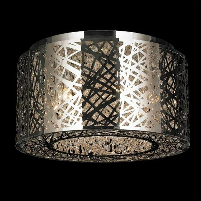 Worldwide Lighting W33143C16 Aramis Collection 6 Finition Chromée Légère avec Plafonnier à LED en Cristal Clair