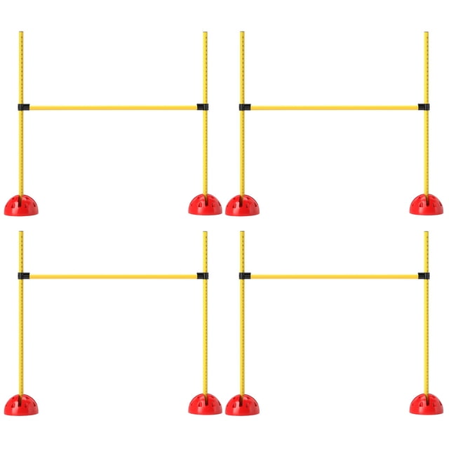Adjustable Dog Agility Training Set - 4 PCS Yellow Obstacle Course with Portable Bag | Backyard & Park Fun for All Skill Levels