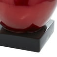 thumbnail image 5 of 11" x 17" Red Polystone Apple Fruit Sculpture with Black Base, by DecMode, 5 of 15