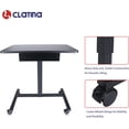 thumbnail image 6 of CLATINA Height Adjustable Laptop Desk with Lockable Wheels and Extra Drawer, Black, 6 of 7