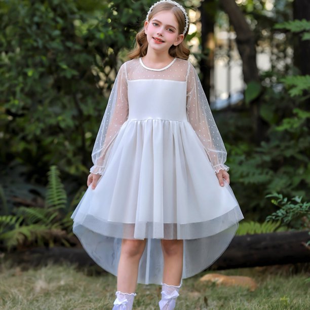 Gubotare Tween Girls Dresses Party Flower Girls Dress Crew Neck Elegant  Lace A-Line Formal Wedding Party Dresses (White,Size 11-12 Years) - Walmart  Business Supplies