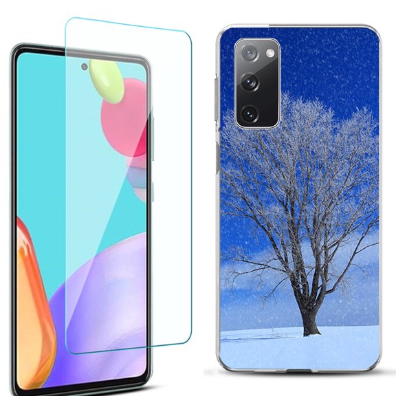 Slim-Fit Protective Phone Case for Samsung Galaxy S20 FE 5G Fan Edition, with Tempered Glass Screen Protector, by OneToughShield ® - Snowing Tree