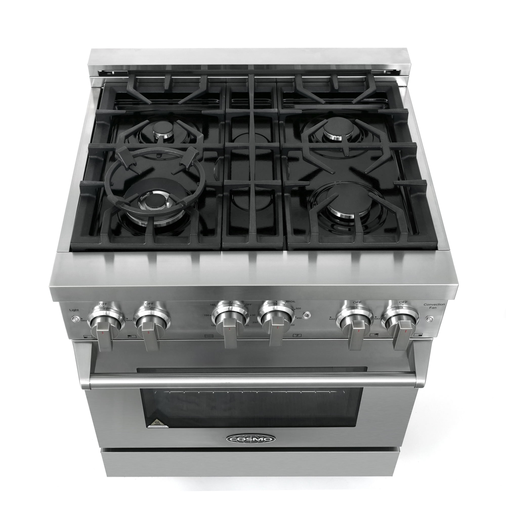 Cosmo 2 Piece Kitchen Appliance Package with 30" Freestanding Gas Range Kitchen Stove & 30" Under Cabinet Range Hood Kitchen Hood Kitchen Appliance Bundles