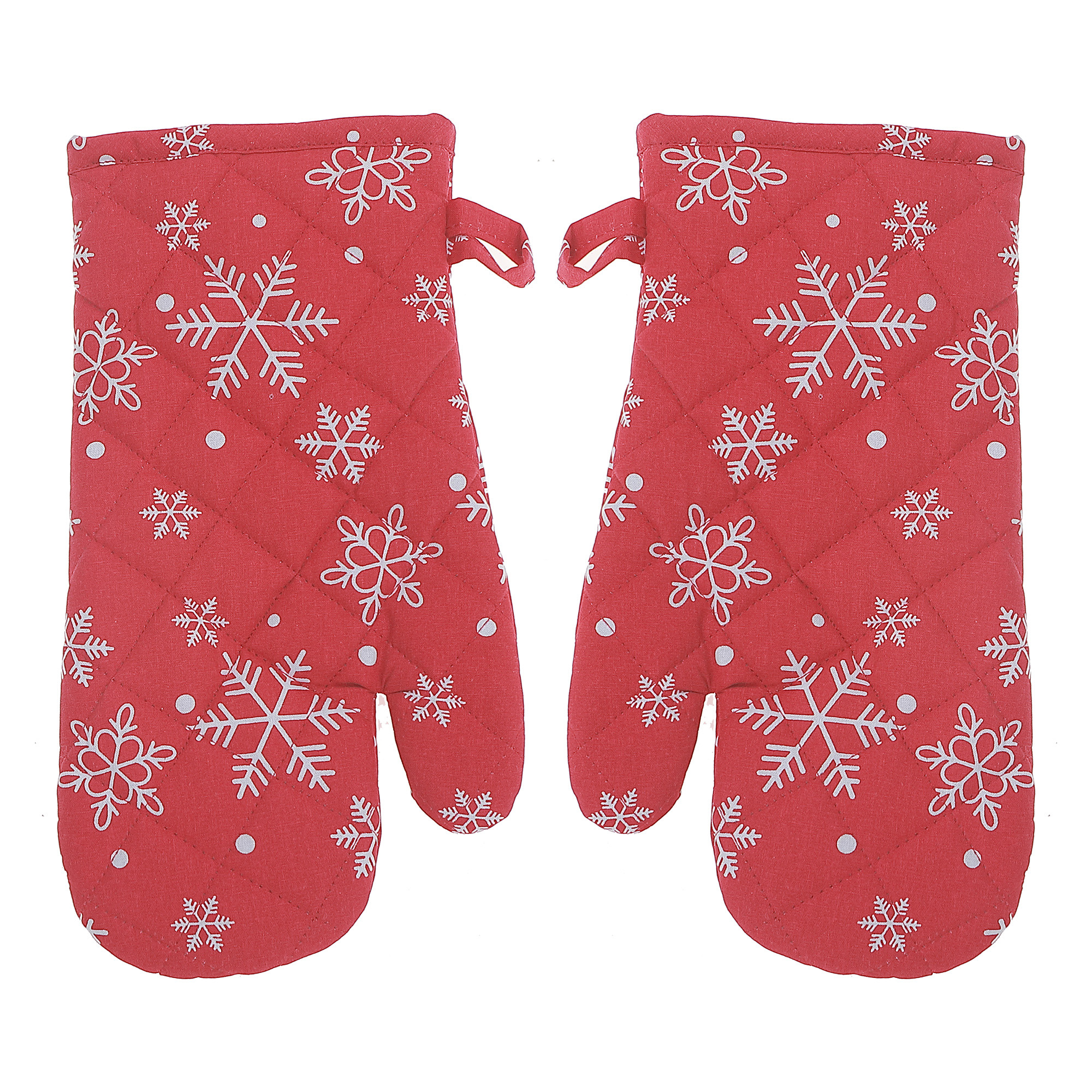 Cotton Oven Mitt (Snowflakes) - Set of 2