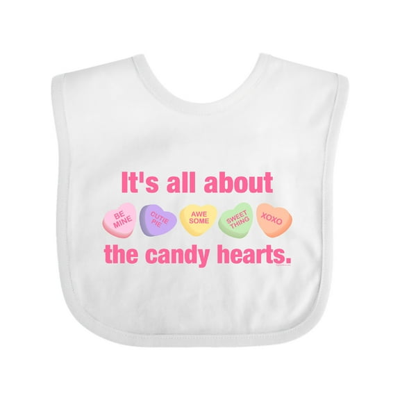 Inktastic Candy Hearts II Girls Baby Bib