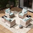 thumbnail image 6 of MEISSALIVVE Outdoor Patio Furniture Set with Swivel Chair, 6 Pieces Patio Conversation Set, Patio Sectional Furniture Set with 4 Swivel Rocker Patio Chair and 2 Side Table (Blue), 6 of 12