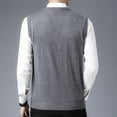 thumbnail image 4 of Men's Sweater Vest Male Autumn Winter Buckle V Neck Pure Color Wool Collarless Shirt Body Type Non Hooded Pocket Design, 4 of 8