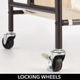 thumbnail image 4 of mDesign Portable Laundry Sorter with Wheels and Steel Hanging Bar - Bronze/Beige, 4 of 8