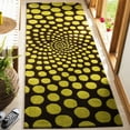 thumbnail image 2 of SAFAVIEH Soho Chloe Polka Dots Wool Runner Rug, Brown/Green, 2'6" x 8', 2 of 8