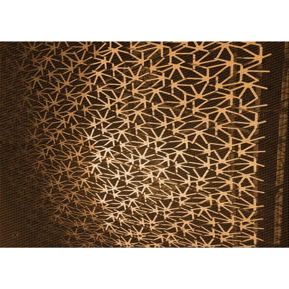 Ahgly Company Machine Washable Indoor Rectangle Transitional Black Brown Area Rugs, 7' x 9'