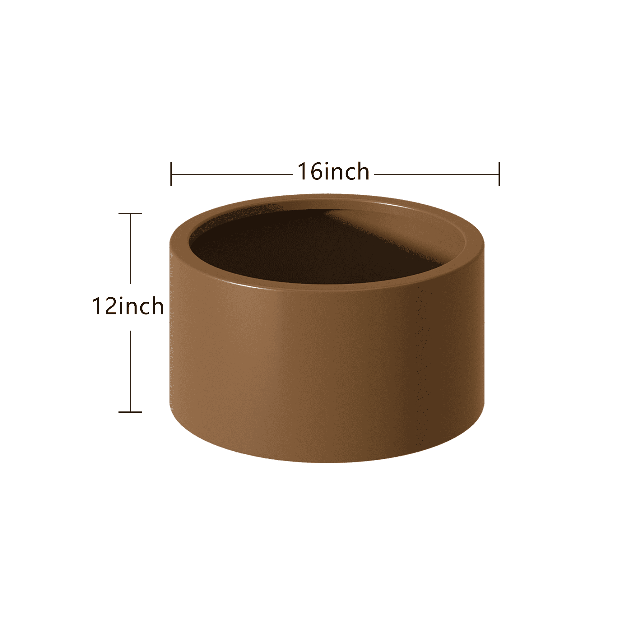 MAYEERTY 16*12"Outdoor Heavy Duty Metal Round Garden Bed ,Rustproof Planter Box for Vegetables & Flowers, Brown