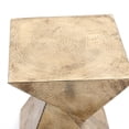 thumbnail image 5 of LuxenHome Brown Faux Wood MgO Angular Square Side Table, Indoors and Outdoors, 5 of 10