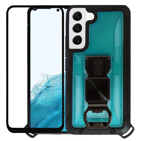 Funda para SAMSUNG S22 Wol Mot con Mica 9D Uso Rudo Destapador Verde