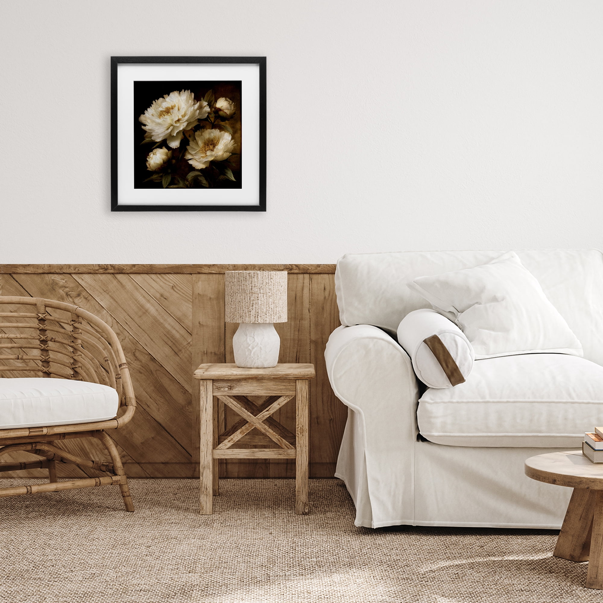 Stupell Industries Dreamy Vintage Peony Elegance Black Framed Print Under Glass, design by Petal Prints Design