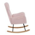 thumbnail image 7 of Rocking Chair Nursery, Accent Chair with High Backrest and Armrests Glider Chair for Baby Nursing with Cushion Teddy Velvet Upholstered Indoor Glider Rocker Comfy Armchair for Living Room,Pink, 7 of 7