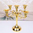 thumbnail image 3 of Inteprter Candelabros Retro antiguos de 1 pieza, candelabros de Navidad dorados y plateados altos, decoraciones de boda, candelabros de Metal Kits de decoración para fiestas, 3 of 6