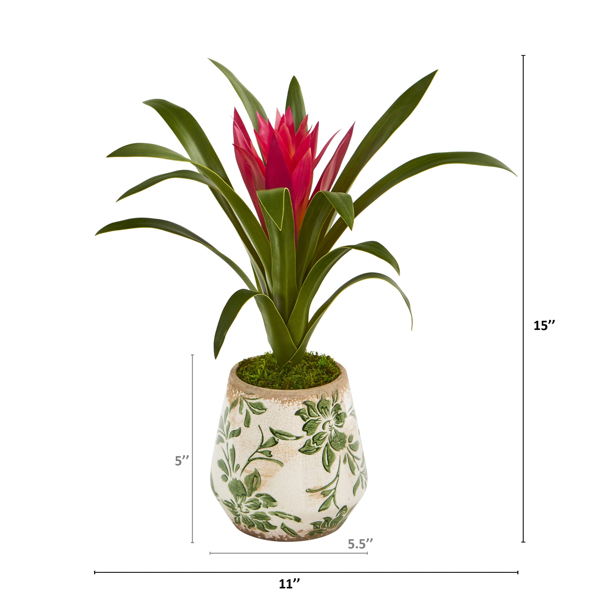 Nearly Natural 15in. Ginger Artificial Plant in Floral Vase