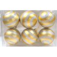 thumbnail image 1 of Ornement de Boule d'Argent avec des Lignes Design&44; Pack de 6, 1 of 1