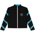 thumbnail image 3 of iiniim Kids Girls Figure Skating Jacket Sport Long Sleeves Training Coat Zip-Up Sweatshirt Outwear Blue Green 6, 3 of 7