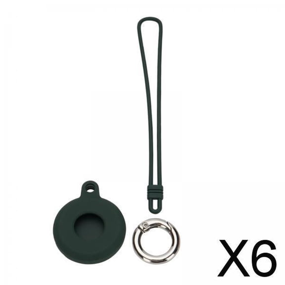 6xCarry Funda de Silicona para AirTags Shock Absorbing Verde Oscuro 6 piezas