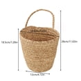 thumbnail image 3 of Naittoop Hanging Wicker Basket Hyacinth Storage Basket Portable Wall Hanging Flower Basket Organizer Fruit Vegetable Rattan Box Home Decoration Height 7.28 in, 3 of 6
