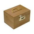 thumbnail image 1 of Esquirla Wood Money Box Metal Handle Vintage Antique Rectangle Password Storage Box, 1 of 8