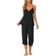 thumbnail image 2 of Conjunto de pijama para mujer INSPIRE CHIC, top de tirantes con pantalones, 2 piezas, ropa de dormir, punto waffle, 2XL, negro, 2 of 5