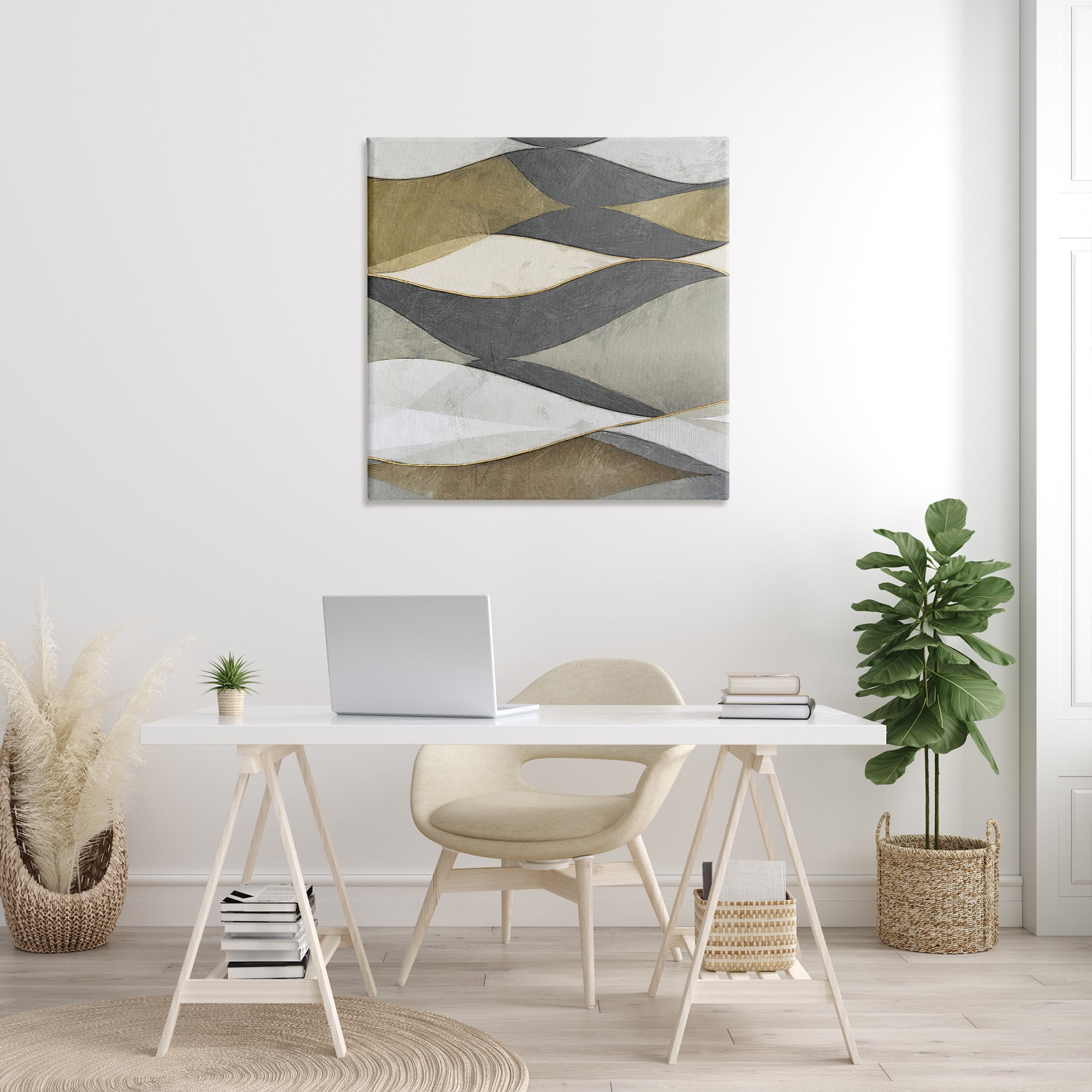 Stupell Industries Southwestern Striped Abstract Abstract Painting Gallery Wrapped Canvas Art Print Wall Art, 36 x 36