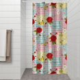 thumbnail image 2 of Pioneer Flower Floral Print Pattern Shower Curtain 36"x72", Bathroom Decorative Shower Curtain Set with 12 Hooks, Waterproof Washable, 2 of 6