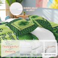 thumbnail image 5 of St. Patrick's Day Twin Size Comforter Set, Spring Gradient Green Shamrocks Flag Navy Blue Bedding for All Seasons, 4 Pcs Bed Set, 1 Quiltcover (68"x86") ,1Sheet(67"x116"), 2Pillowcases (30"x20"), 5 of 12