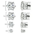 thumbnail image 2 of Airokiy 4 Pairs Earrings, Sparkling Cubic Zirconia Earring Studs, Stainless Steel Clip On Fake Earrings Set For Men Non-Piercing (4/5/7/8mm), 2 of 5