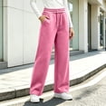 thumbnail image 2 of GERsome Women's Fleece Wide Leg Pants Drawstring Elastic Waist Lounge Sweatpants with Pockets Winter Casual Trousers Size 3XL, 2 of 6