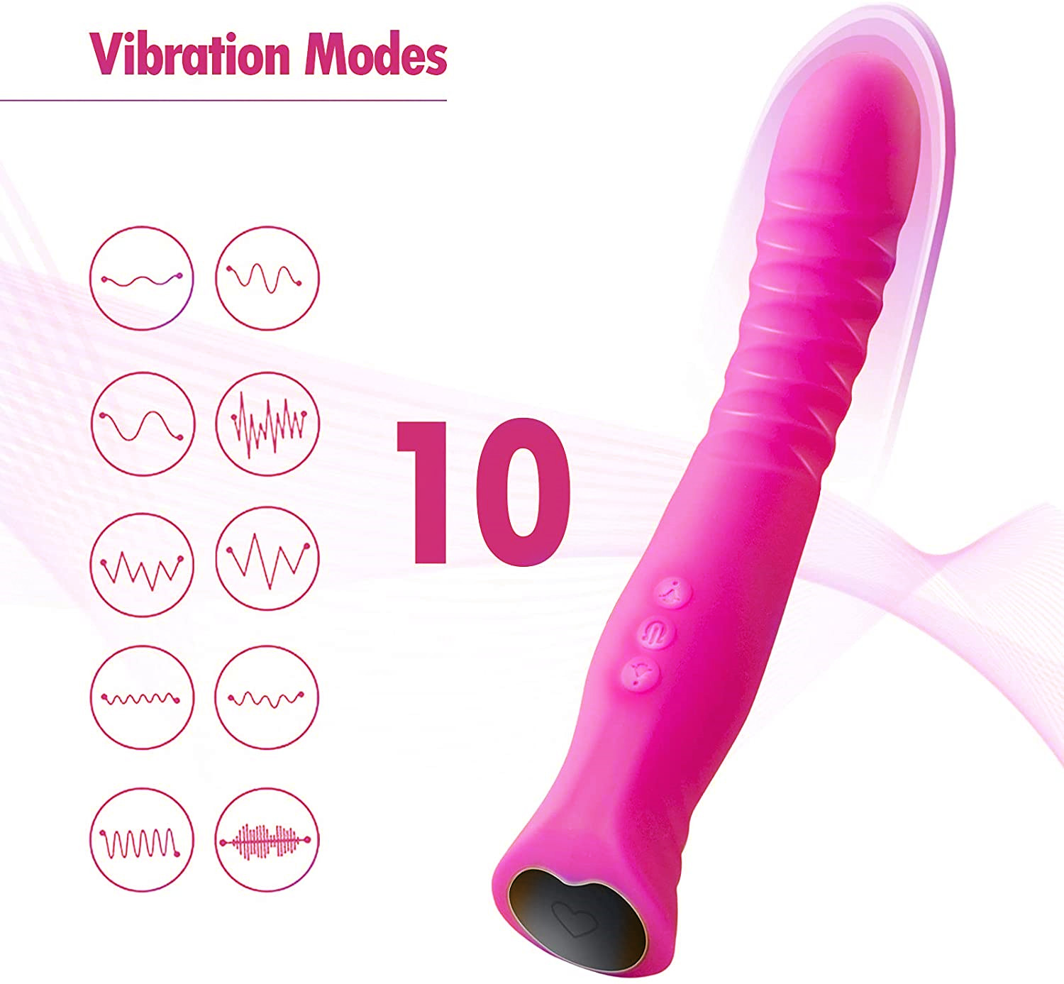 Imimi  G Spot Dildo Vibrator with 10 Vibration Modes,Ultra Soft Silicone Vibrator,Adult Sex Toys