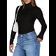 thumbnail image 3 of Camisetas de Larga para Mujer, Ropa Interior Térmica Básica de Otoño, Ropa de Invierno Negro XXXL, 3 of 10