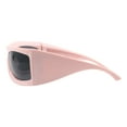 thumbnail image 4 of Shield Rectangular Sunglasses Super Oversized Thick Wrap UV400 Matte Pink, 4 of 4