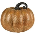 thumbnail image 2 of Northlight 7.5" Gold and Orange Textured Greek Key Pumpkin Fall Decoration, 2 of 7