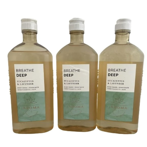 Bath & Body Works Gel Douche et Bain Moussant Aromathérapie Eucalyptus + Lavande, 10 fl oz par Bouteille (3 Pack) (Eucalyptus + Lavande)