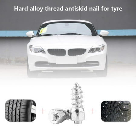 100Pcs Tire Stud Screws 12mm Car SUV ATV Anti-Slip Screw Stud Wheel Tyre Snow Tire Spikes Trim Auto