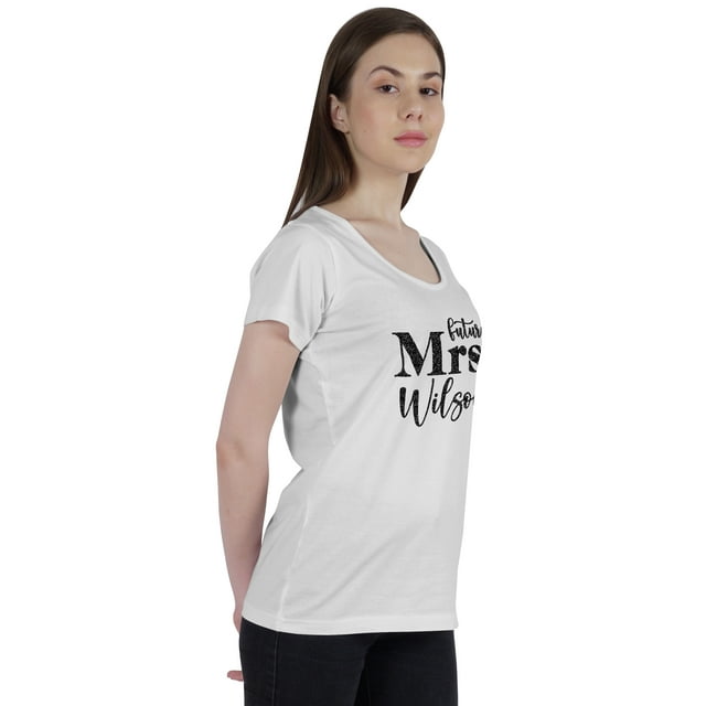 Inkdotpot Personalized Womens Tshirt Top Future MrsWeddingAnnouncement Shirt-QL