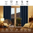 thumbnail image 5 of Deconovo Solid Grommet Blackout Room Darkening Curtains for Bedroom, 52" x 63", Navy Blue, 2 Panels, Adult, 5 of 7
